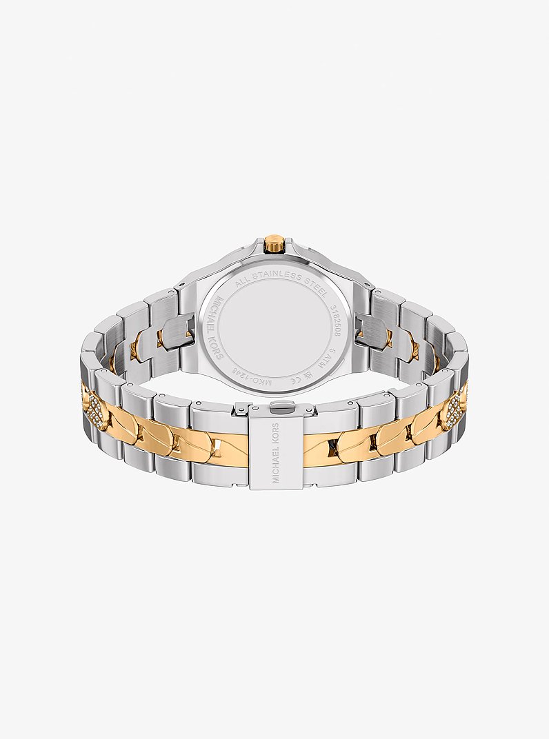 Lennox Pav&eacute; Two-Tone Watch in TWO TONE | Michael Kors