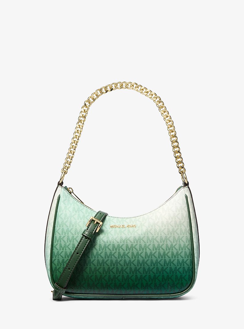 Jet Set Large Ombr&eacute; Signature Logo Pochette in MOSS MULTI | Michael Kors