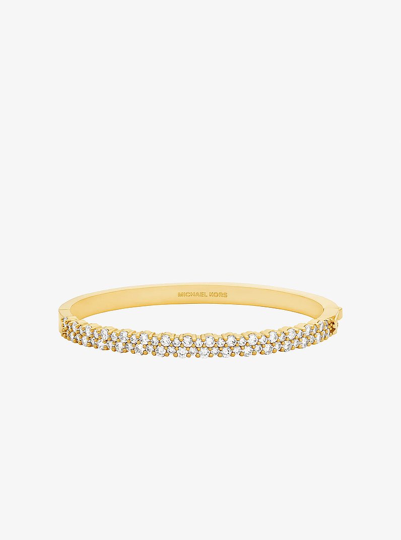 Double Pav&eacute; Bracelet and Huggie Earrings Set in GOLD | Michael Kors