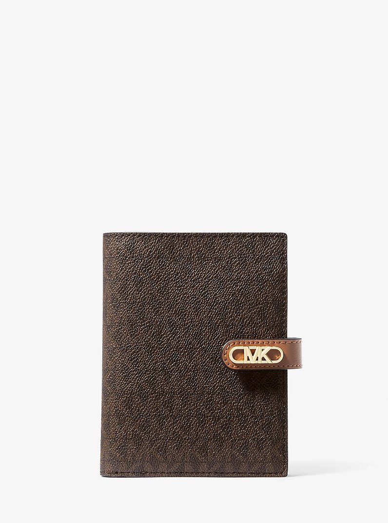 Empire Medium Signature Logo Passport Wallet in BRN/ACORN | Michael Kors