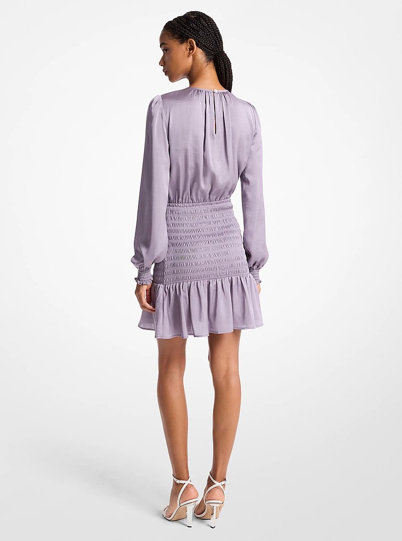 Crinkled Satin Smocked Dress in SWEET LILAC | Michael Kors