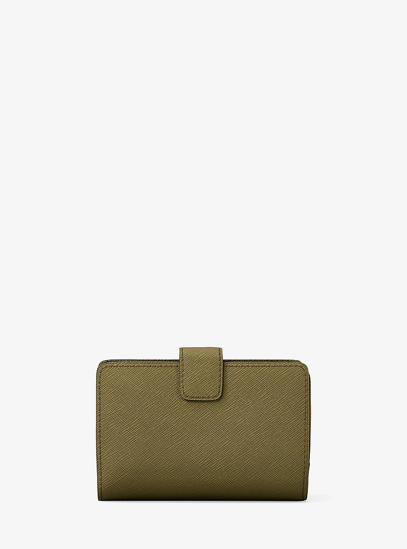 Cartera mediana de piel de grano cruzado in OREGANO | Michael Kors