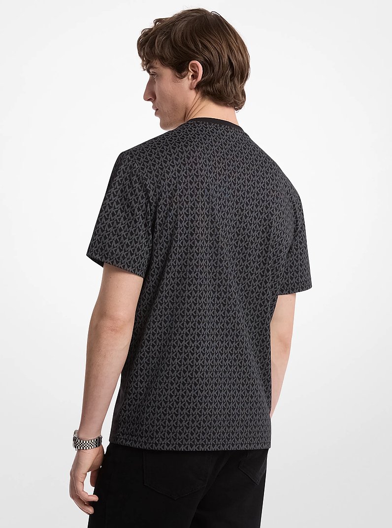 Signature Logo Cotton T-Shirt in BLACK | Michael Kors