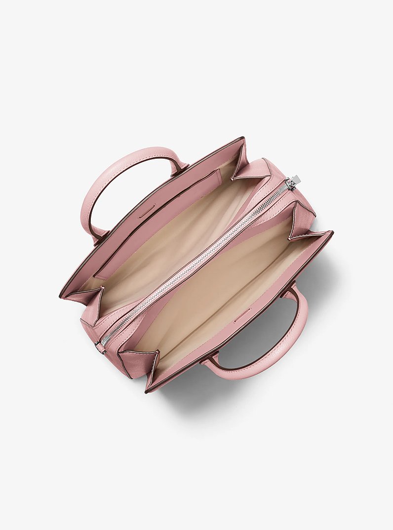 Laila Medium Leather Satchel in SMOKEY ROSE | Michael Kors