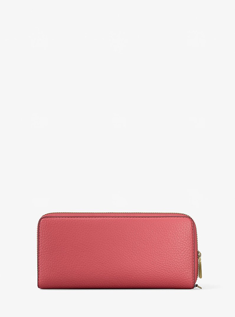 Cartera continental Jet Set Travel grande de piel granulada