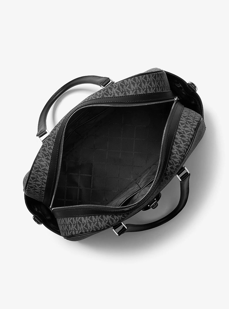 Heritage Extra-Large Logo Weekender Bag in BLACK/WHITE | Michael Kors