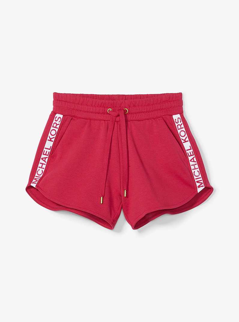 Logo Tape Cotton Blend Track Shorts in CARMINE PINK | Michael Kors