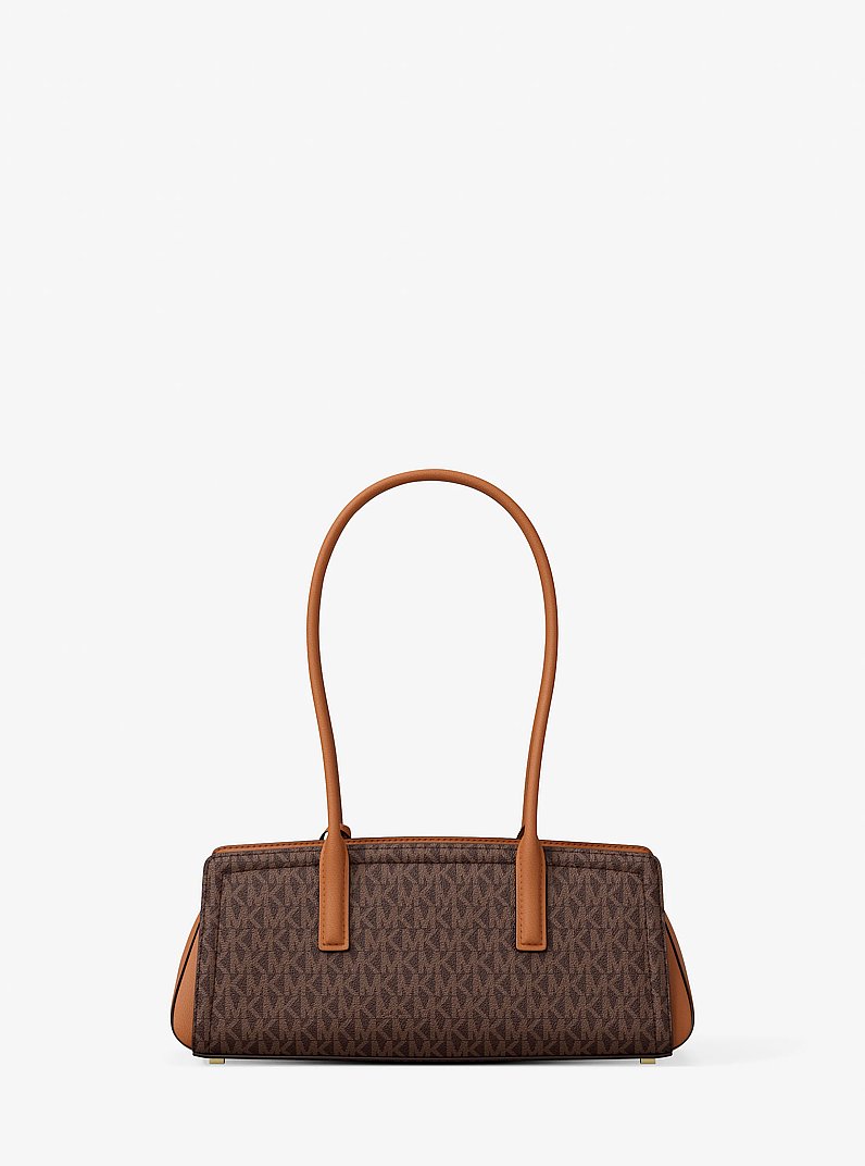 Borsa a spalla Laila piccola con stampa logo in BRONZO/GHIANDA | Michael Kors