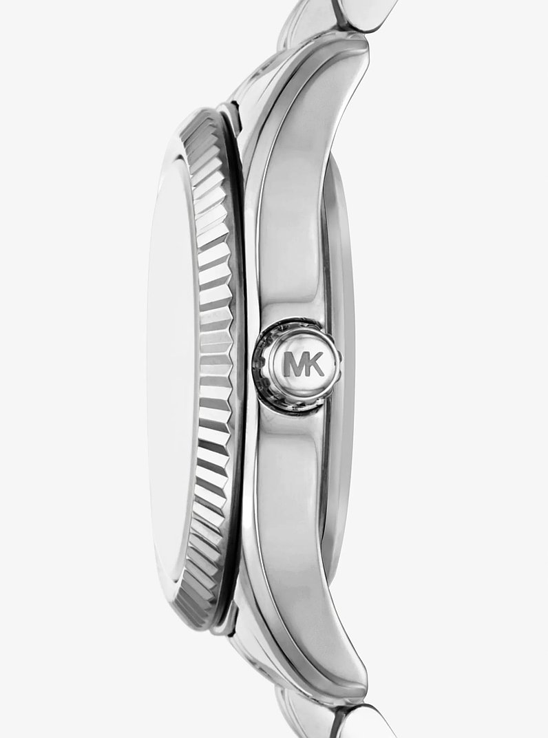 Mini Lexington Pav&eacute; Silver-Tone Watch in SILVER | Michael Kors