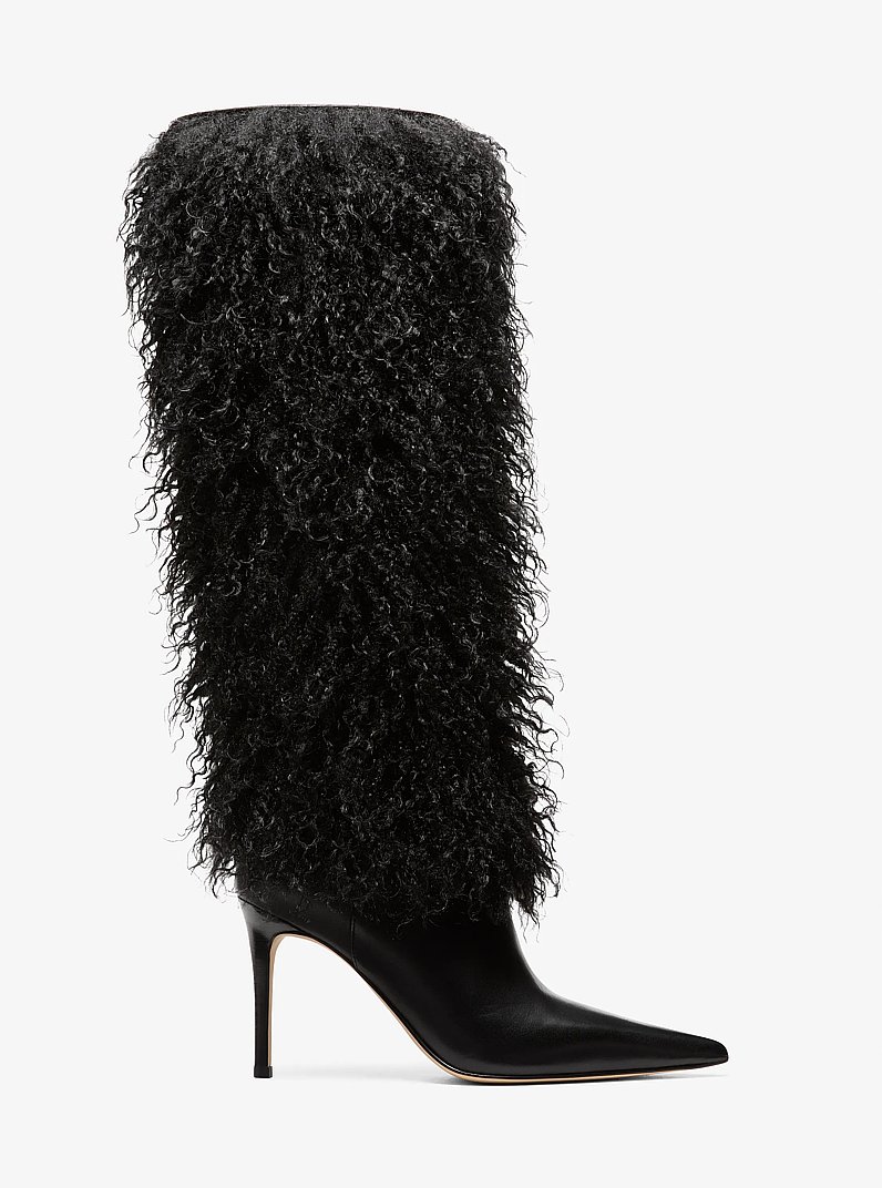 Dawn Faux Shearling Boot in BLACK | Michael Kors
