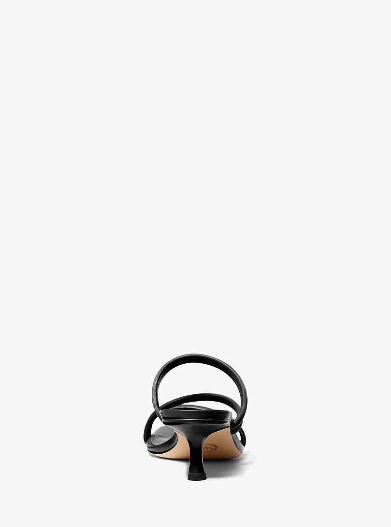 Celia Leather Kitten Sandal in BLACK | Michael Kors