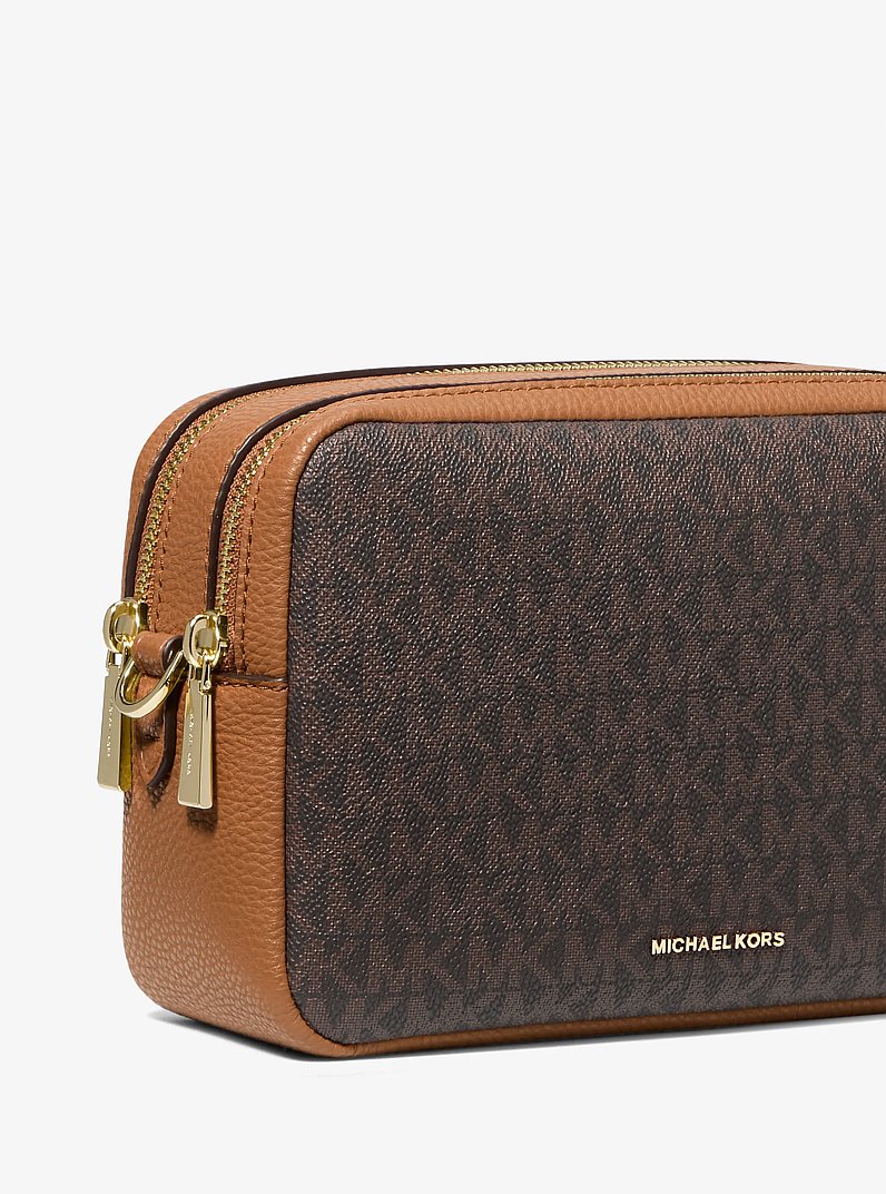 Bryant Medium Signature Logo Camera Crossbody Bag in BRN/ACORN | Michael Kors