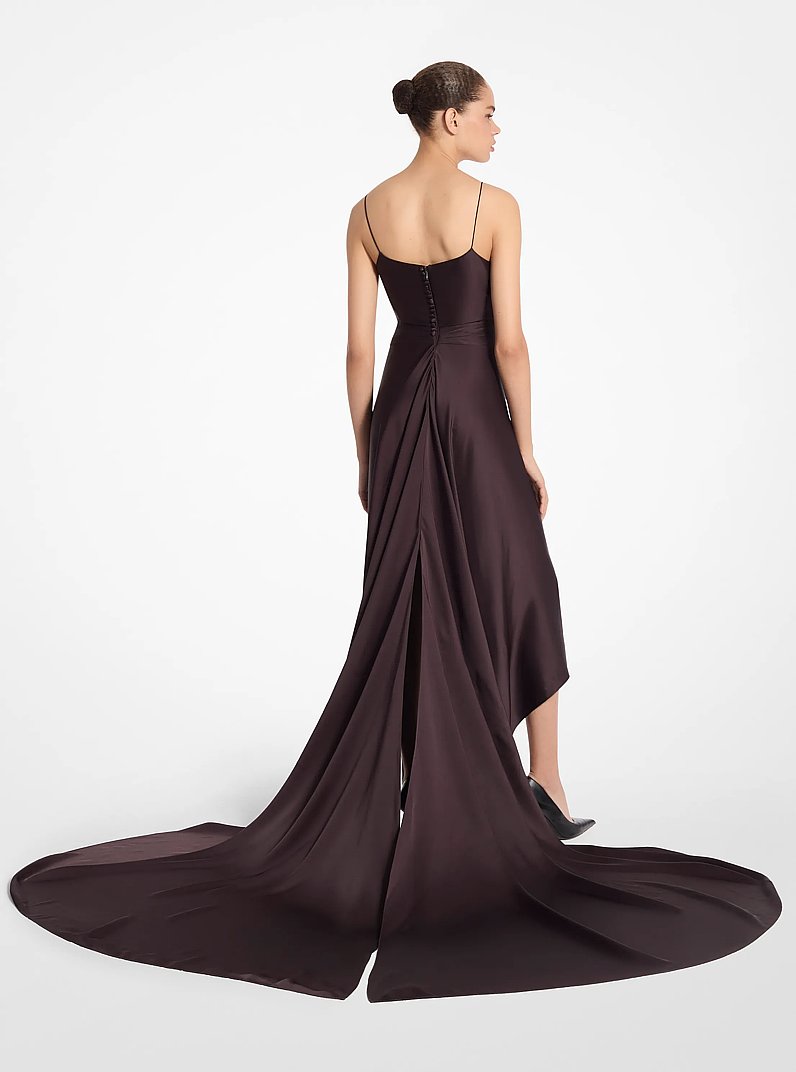 Satin Charmeuse Slip Gown in CHOCOLATE | Michael Kors