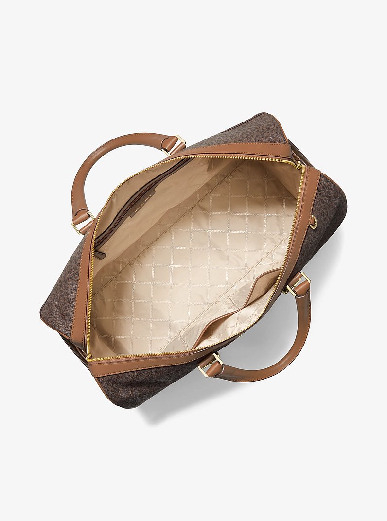 Bedford Travel Extra-Large Logo Stripe Weekender Bag in BRN/ACORN | Michael Kors