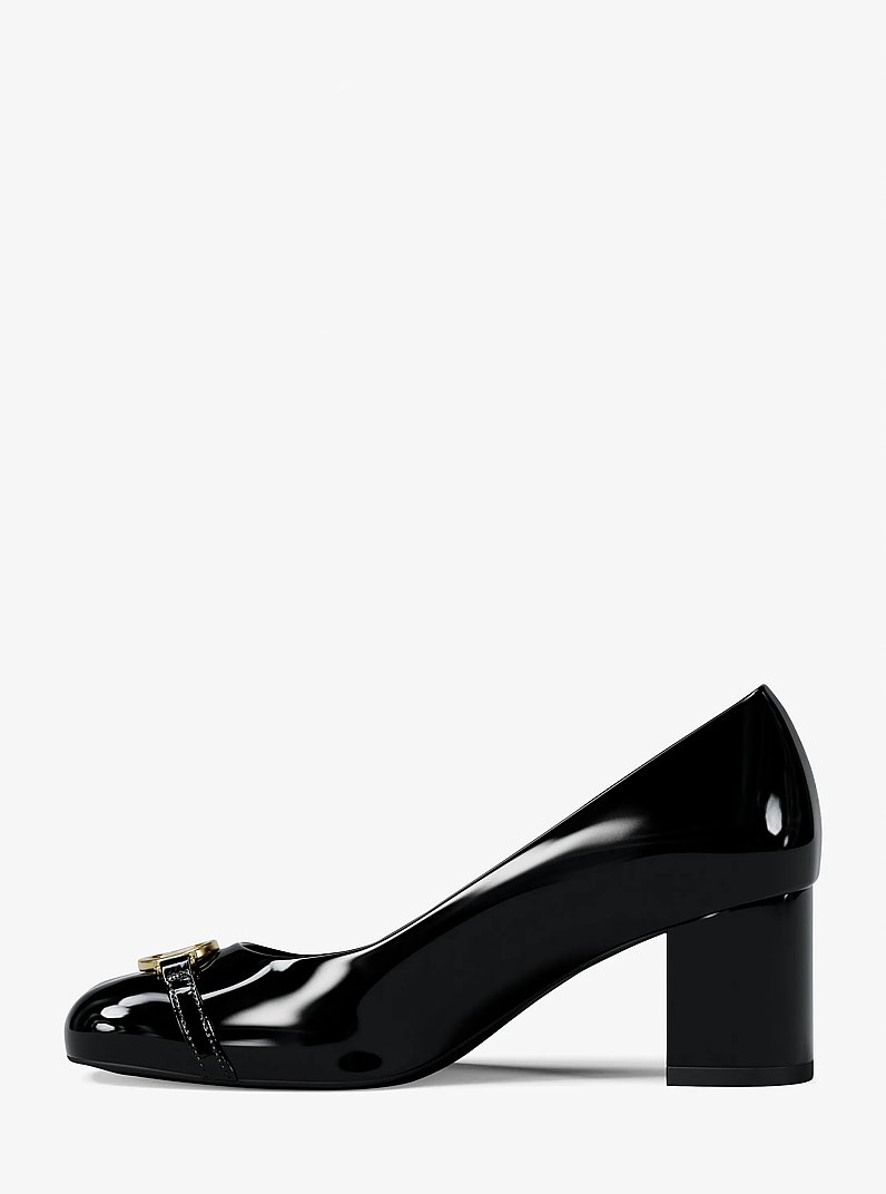 Dori Patent Block Heel Pump in BLACK | Michael Kors