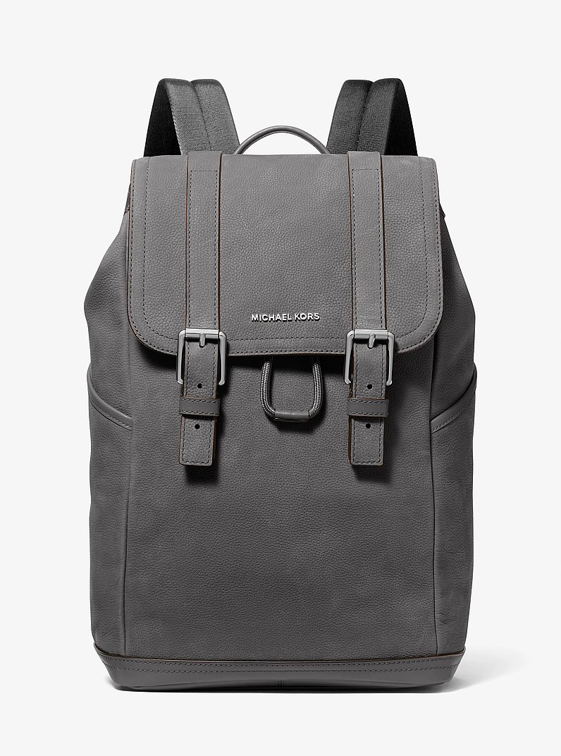Hudson Medium Pebbled Leather Backpack in SLATE | Michael Kors