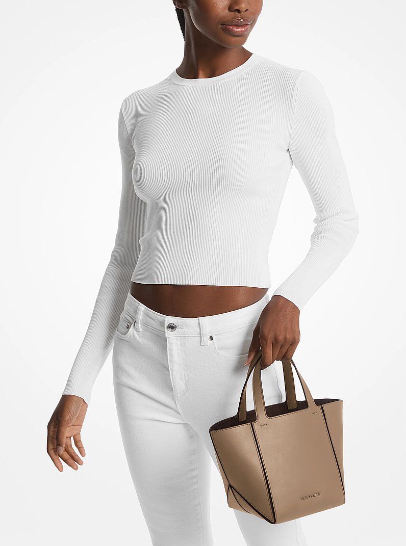 Jordi Small Leather Tote Bag in BIRCH | Michael Kors