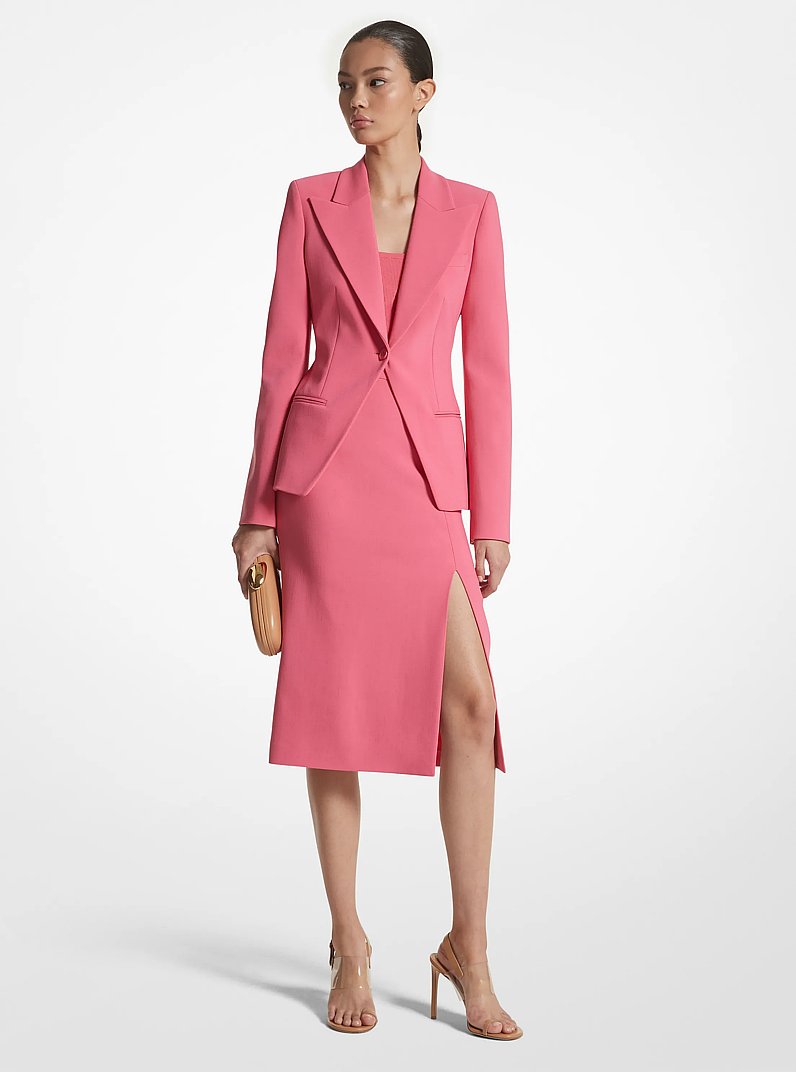 Stretch Pebble Crepe Blazer in AZALEA | Michael Kors