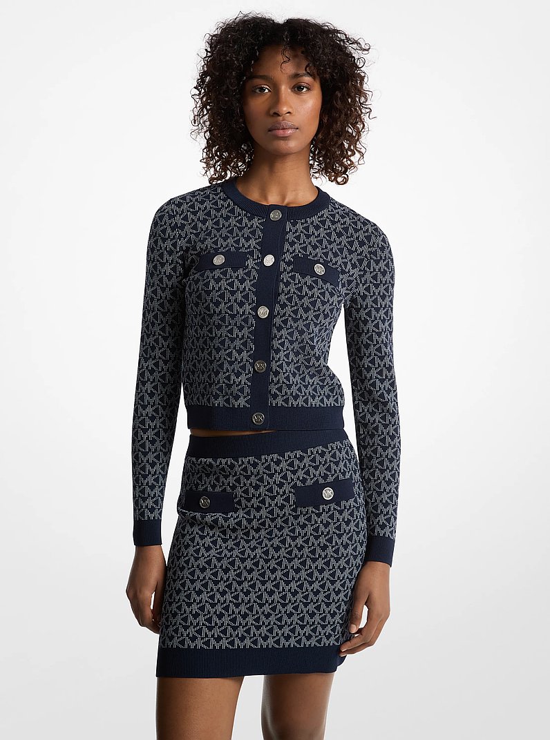 Falda tejida en jacquard con logotipo in MIDNIGHTBLUE | Michael Kors