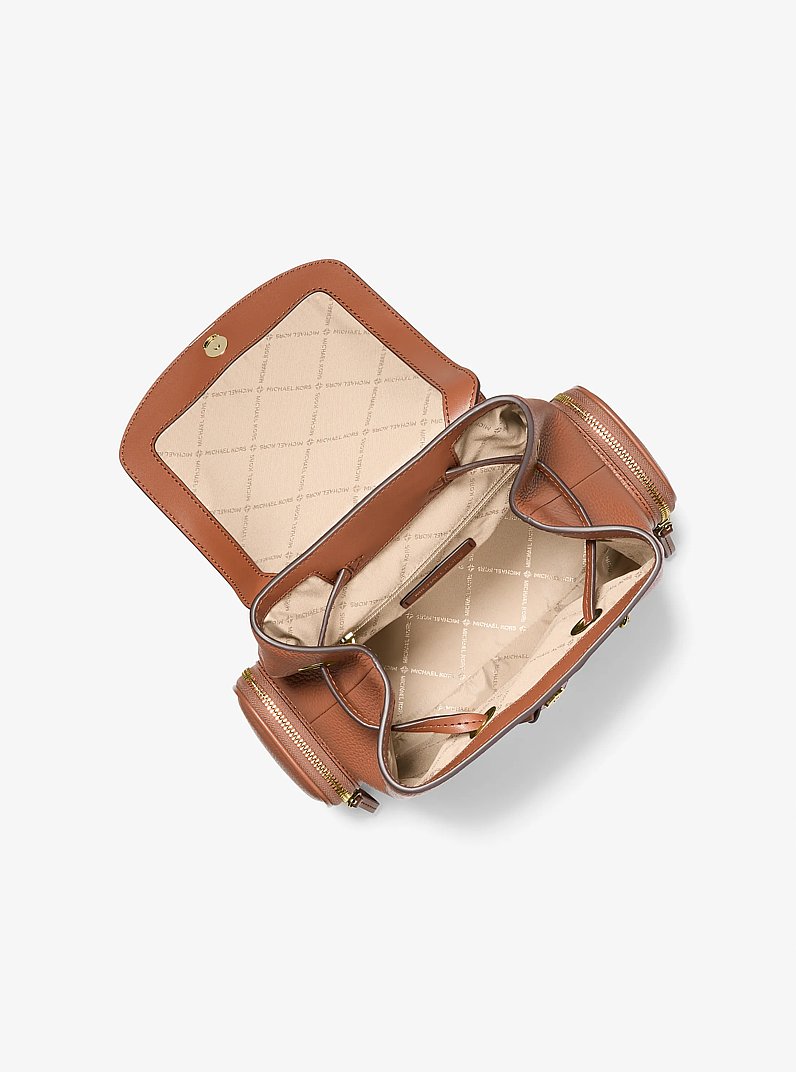 Jet Set Medium Pebbled Leather Backpack in LUGGAGE | Michael Kors