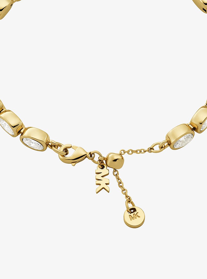 Bracelet rivi&egrave;re &agrave; zircones cubiques et &agrave; placage en m&eacute;tal pr&eacute;cieux in OR/TRANSPARENT | Michael Kors