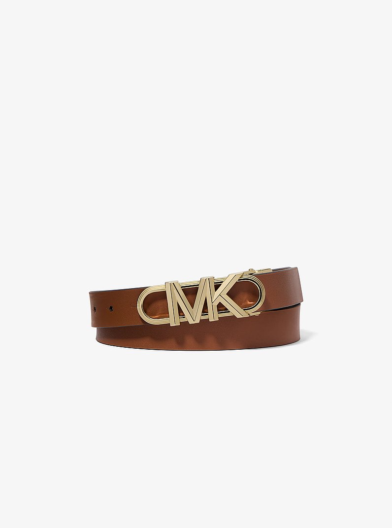 Cintura Empire reversibile in pelle con logo