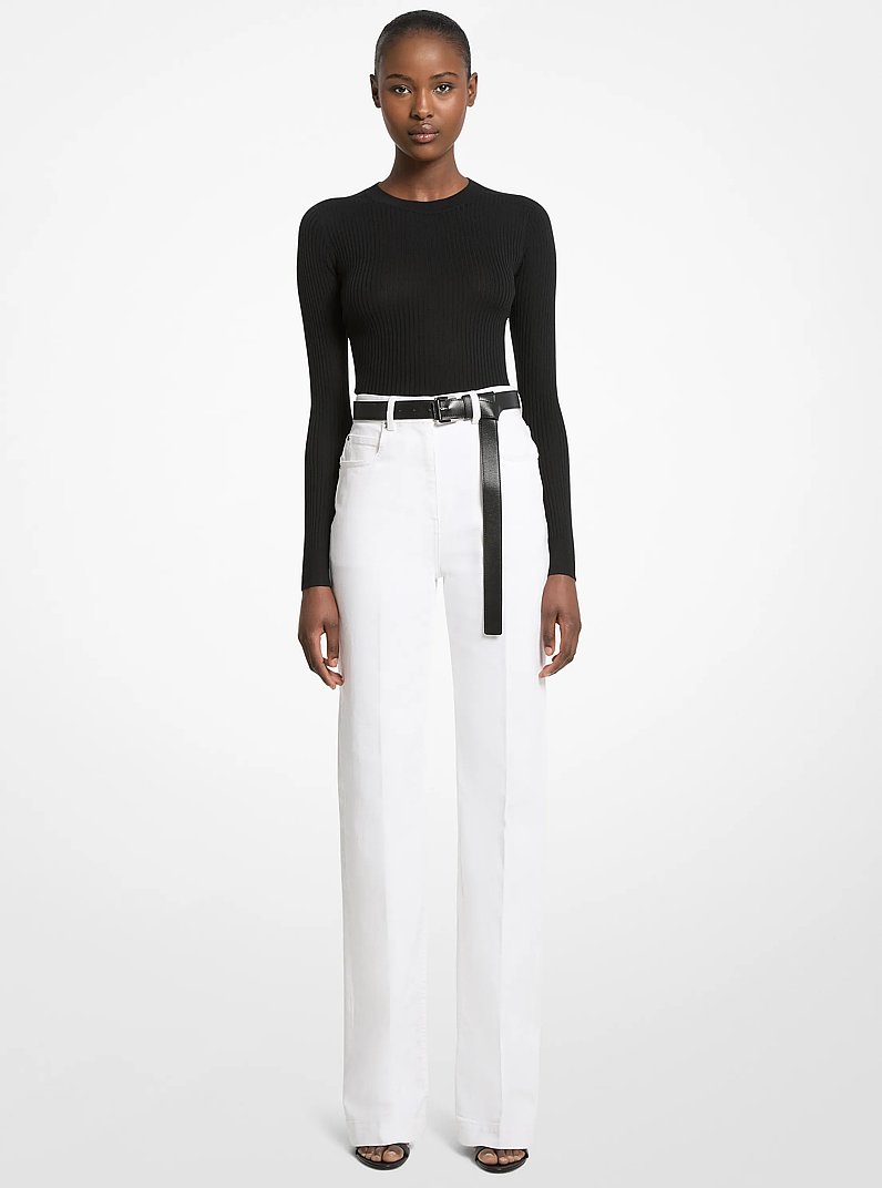 Straight-Leg Denim Jeans in OPTIC WHITE | Michael Kors