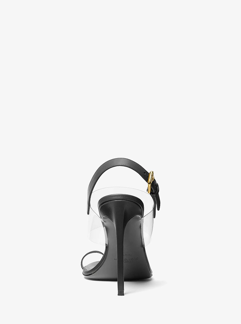 Catherine Leather and Vinyl Sandal in BLACK | Michael Kors