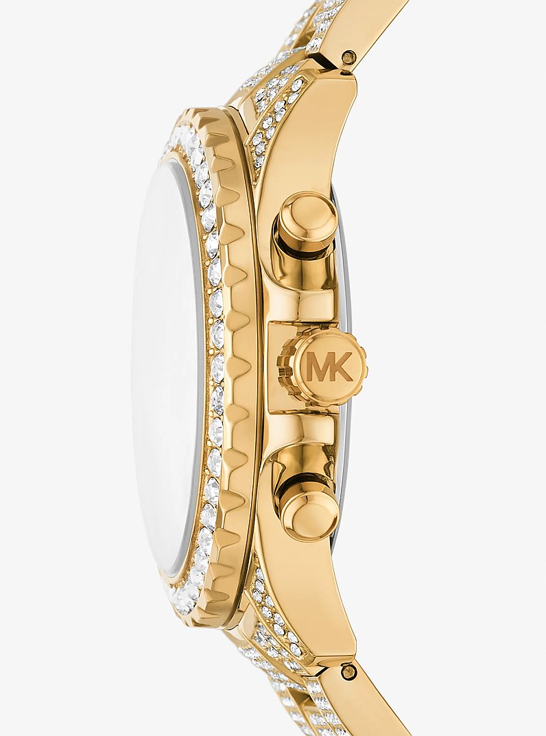 Oversized Everest Pav&eacute; Gold-Tone Watch in GOLD | Michael Kors