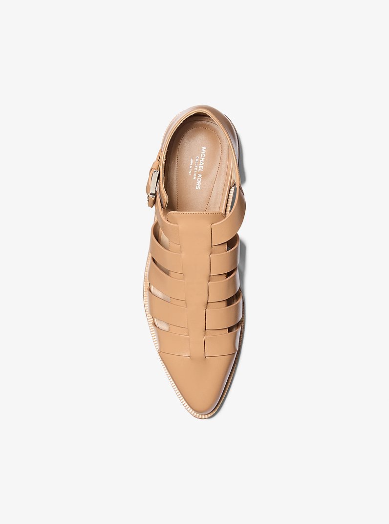 Stromboli Leather Fisherman Sandal in PEANUT | Michael Kors