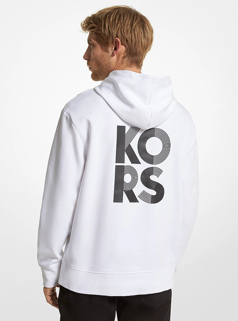 Chandail &agrave; capuchon en m&eacute;lange de coton &agrave; logo in BLANC | Michael Kors