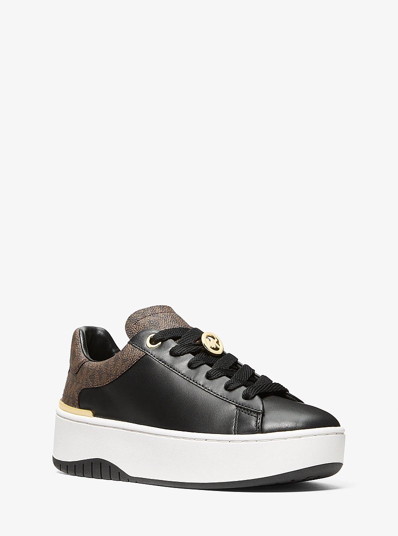 Sneaker Dottie in pelle con logo in MARRONE/NERO | Michael Kors