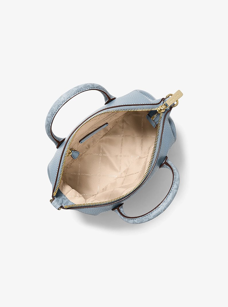 Bolso satchel Hyde peque&ntilde;o de tejido granulado con logotipo in CHAMBRAY | Michael Kors