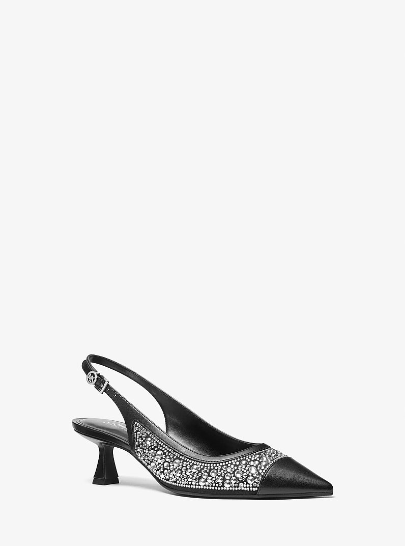 Amali Embellished Slingback Pump in BLACK | Michael Kors