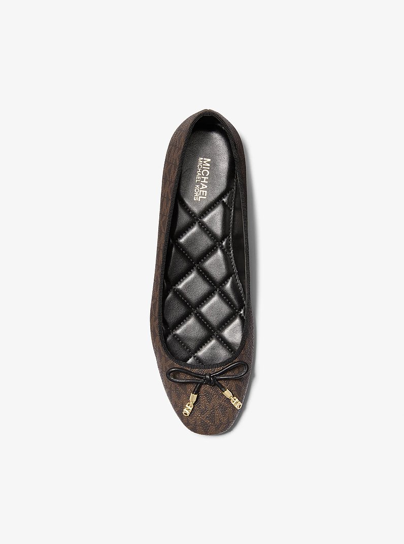 Nori Logo Ballet Flat in BROWN | Michael Kors