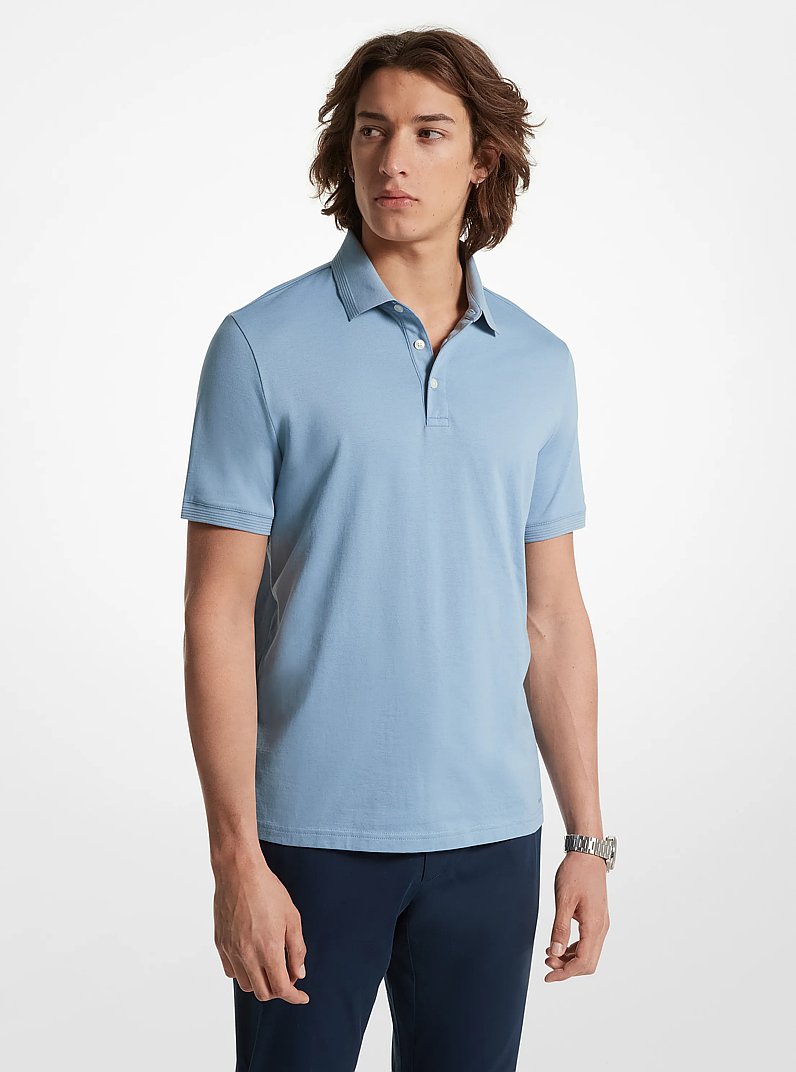 Poloshirt aus Pima-Baumwolle mit Stretch in CHAMBRAY | Michael Kors