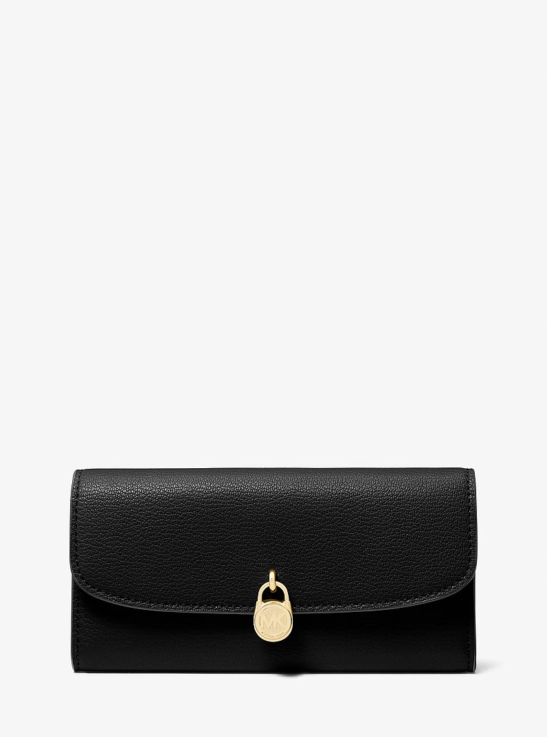 Hamilton Large Leather Continental Wallet in BLACK | Michael Kors
