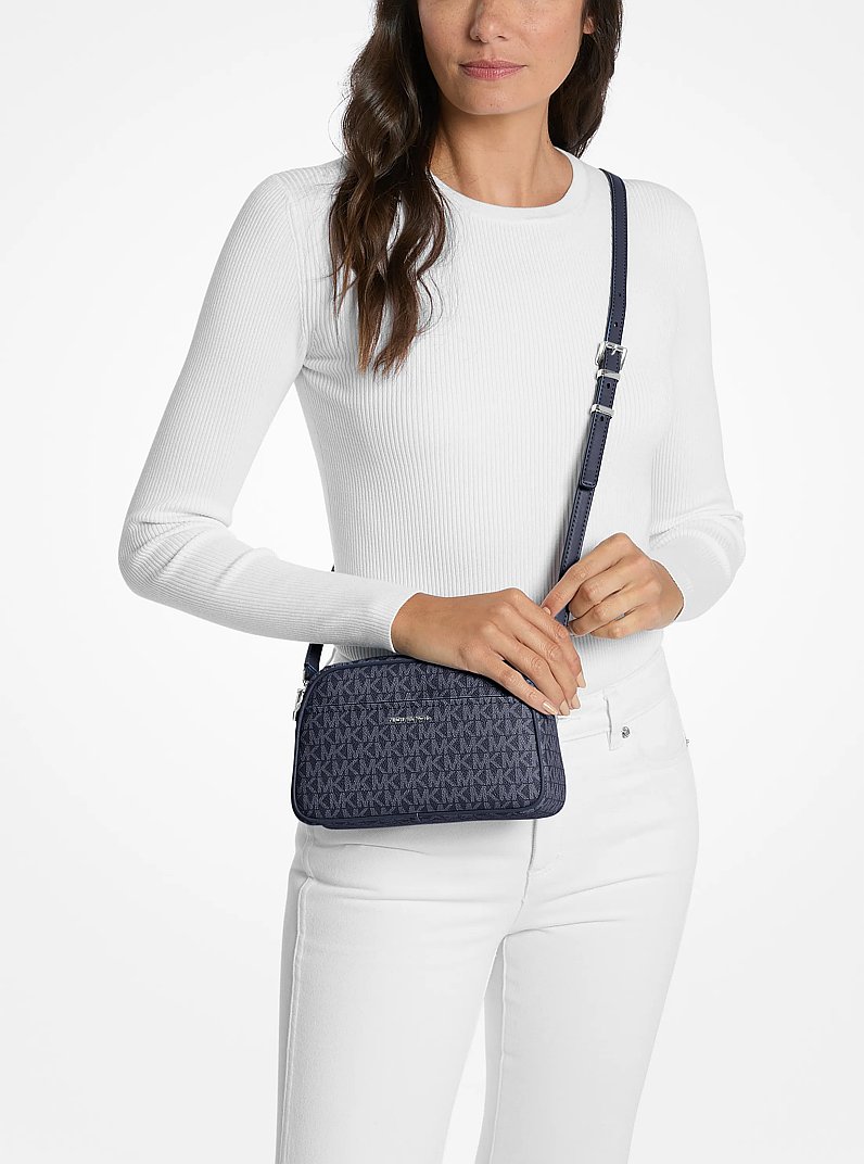 Camera bag a tracolla Jet Set piccola con logo in ABITO BLUES | Michael Kors
