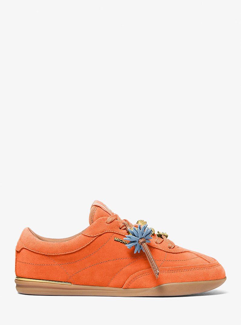 Nolan Embellished Suede Sneaker in MIMOSA | Michael Kors
