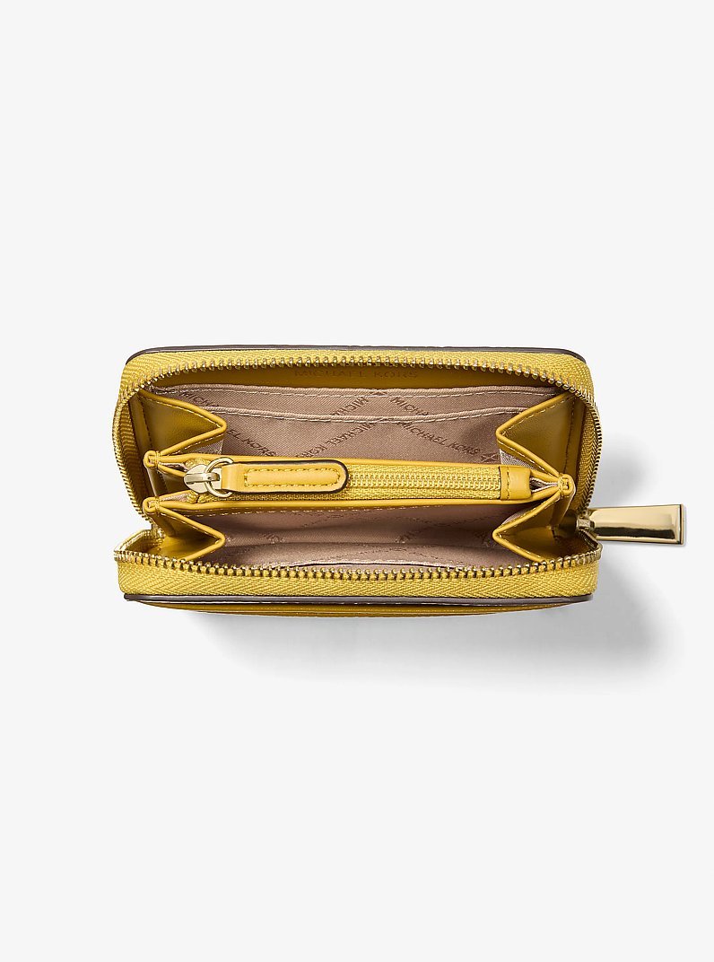 Jet Set Small Pebbled Leather Zip-Around Card Case