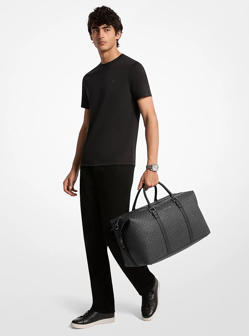 Hudson Signature Logo Duffel Bag in BLACK | Michael Kors