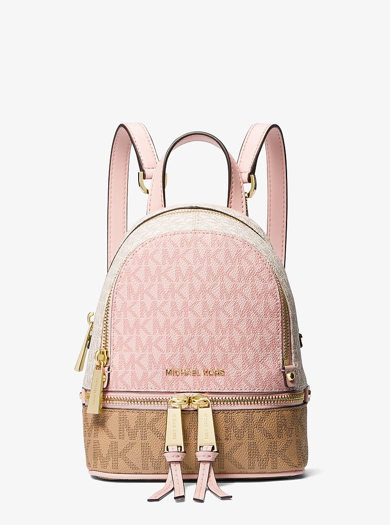 Rhea Mini Color-Block Logo Backpack