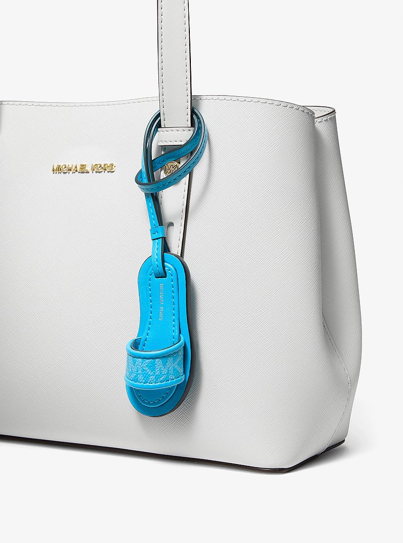 Taschenanh&auml;nger mit Pantolette mit Signature-Logomuster in MILOS-BLAU | Michael Kors