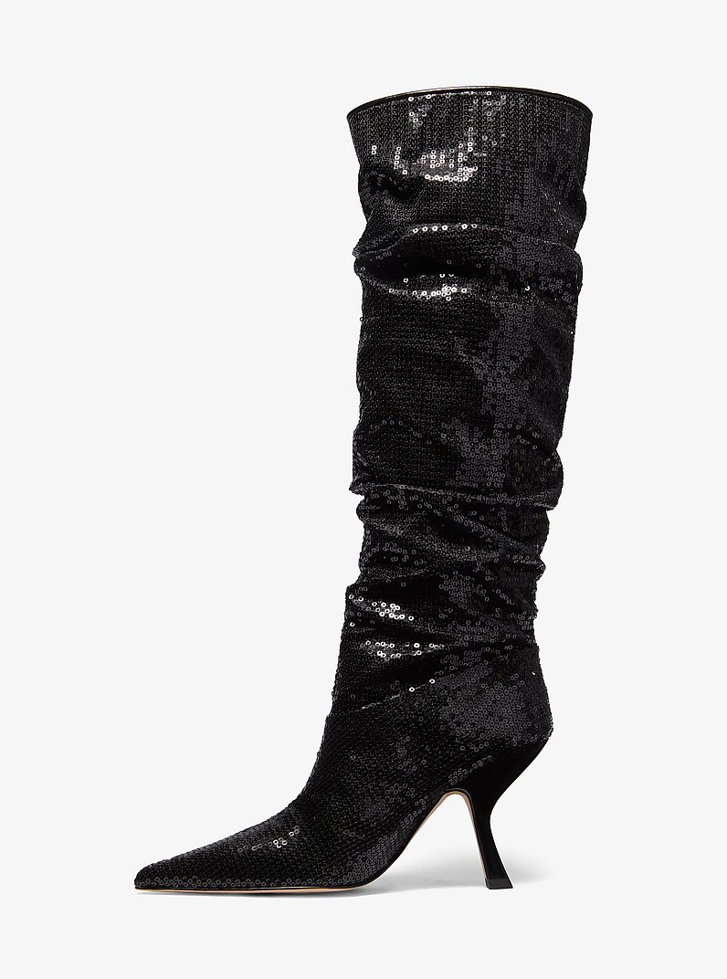 Luna Sequined Boot in BLACK | Michael Kors