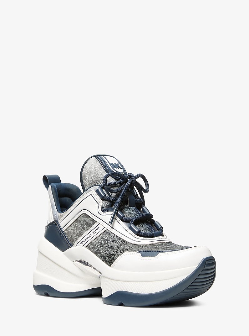 Olympia Ombr&eacute; Signature Logo Trainer in NAVY | Michael Kors