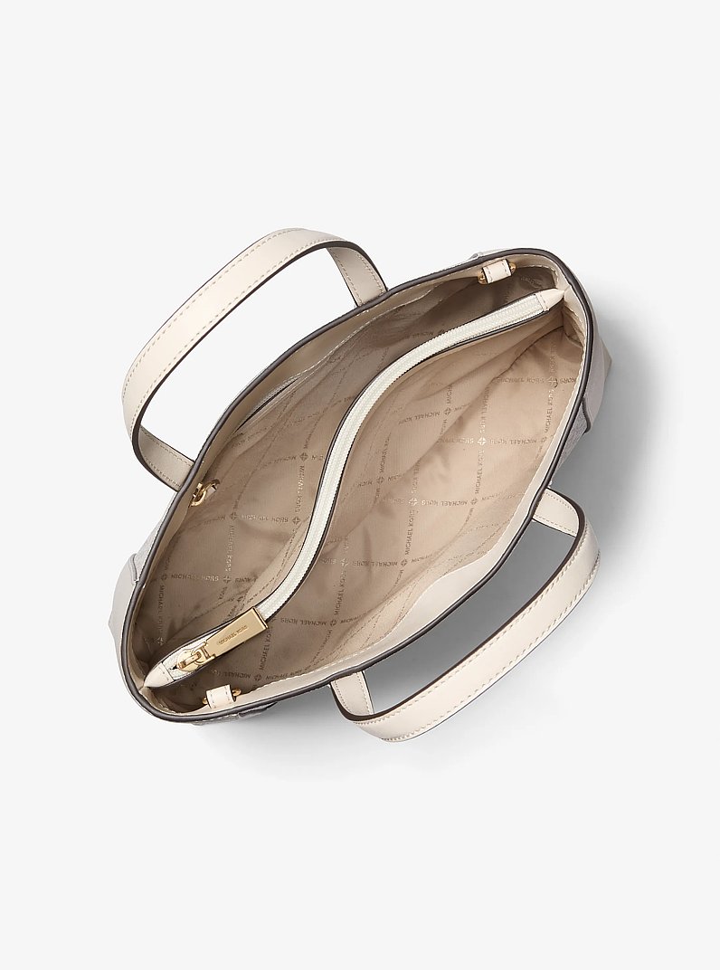 Sallie Medium Signature Logo Satchel in VAN/CREAM | Michael Kors