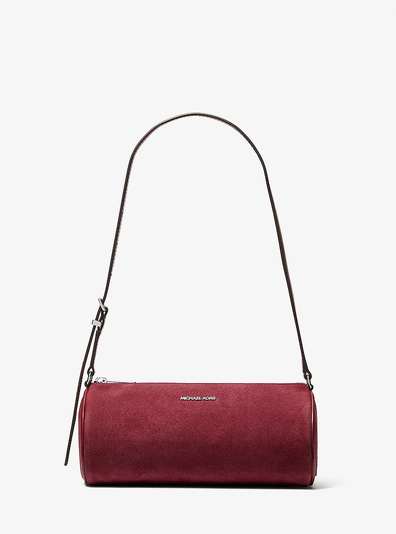 Ashton Small Barrel Pochette in MAROON | Michael Kors
