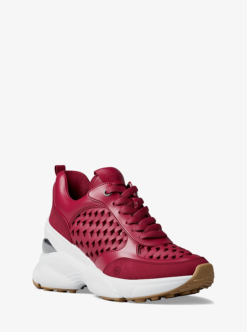 Katrina Woven Wedge Trainer in DK RASPBERRY | Michael Kors