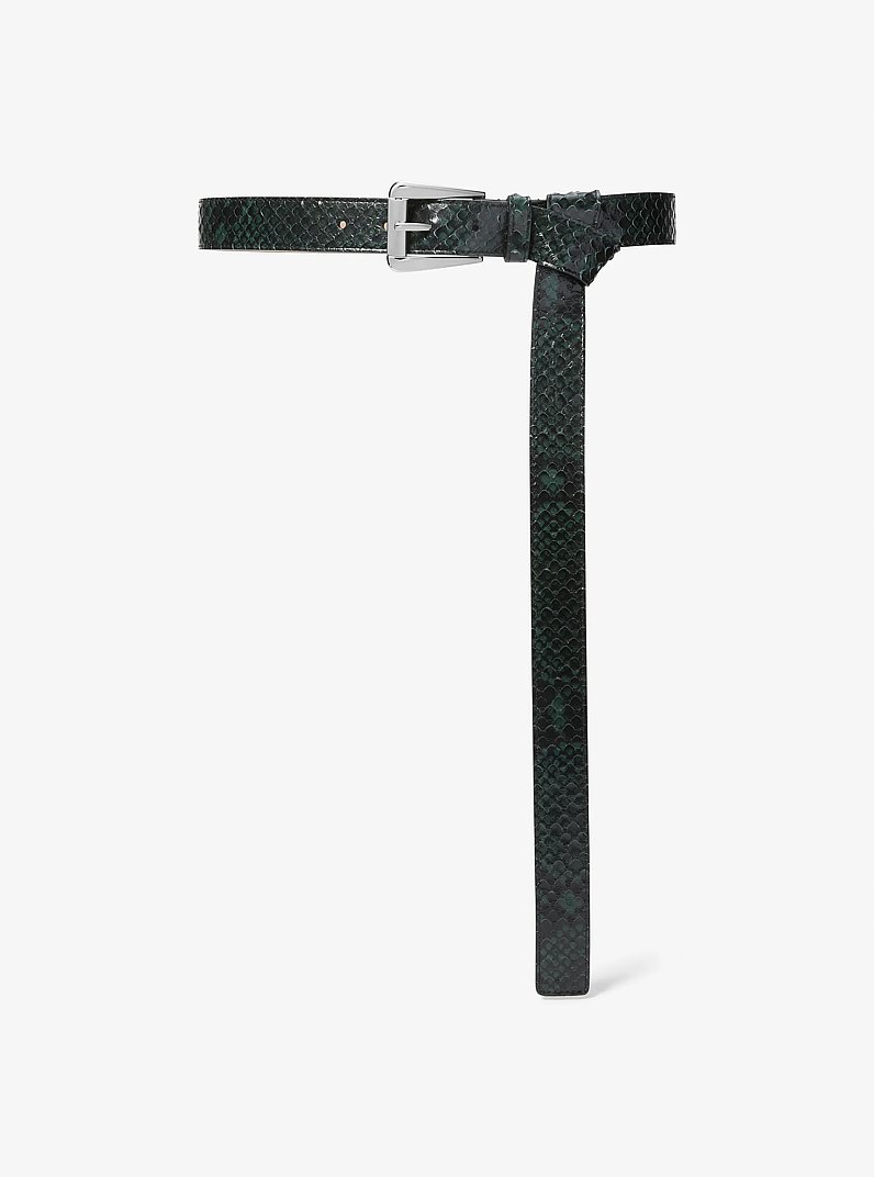 Joni Python Embossed Leather Trouser Belt