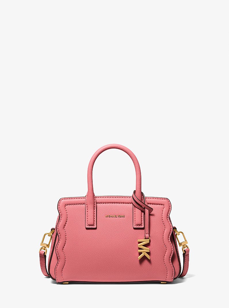 Bolso cruzado convertible Laila extrapeque&ntilde;o de piel granulada in SORBETE ROJIZO CLARO | Michael Kors